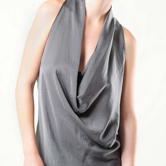Helmut Lang Tops - Helmut Lang Grey Cowl Top